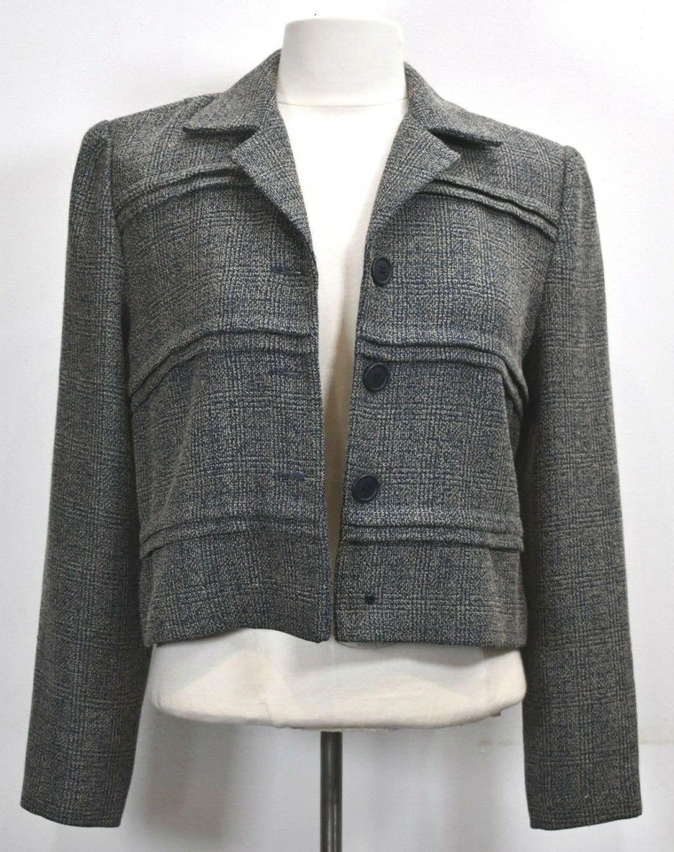 Cynthia Howie Womens Gray Button Front Blazer Pleated Long Skirt 2 Piece Set 4 - Image 3 of 4