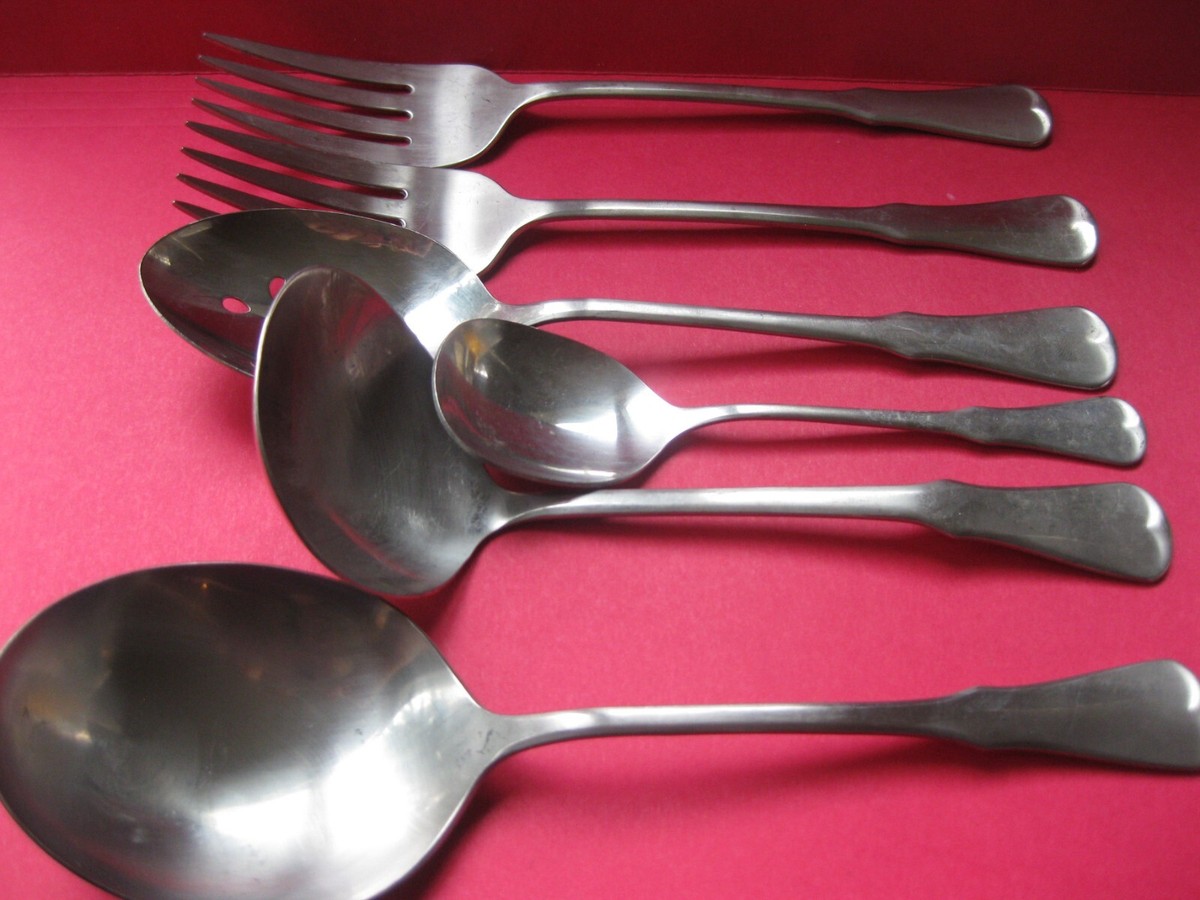 6 Serving Pieces Oneida Community PATRICK HENRY Stainless Satin  display picture 1