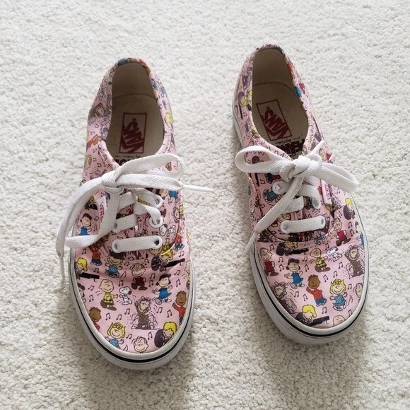 Vans Niños Rosa Cacahuetes Baile Fiesta Snoopy Tenis talla 1 Foto 2 de 4
