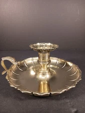 19th Century Silver Plate on Brass Candle Chamberstick after John Figg