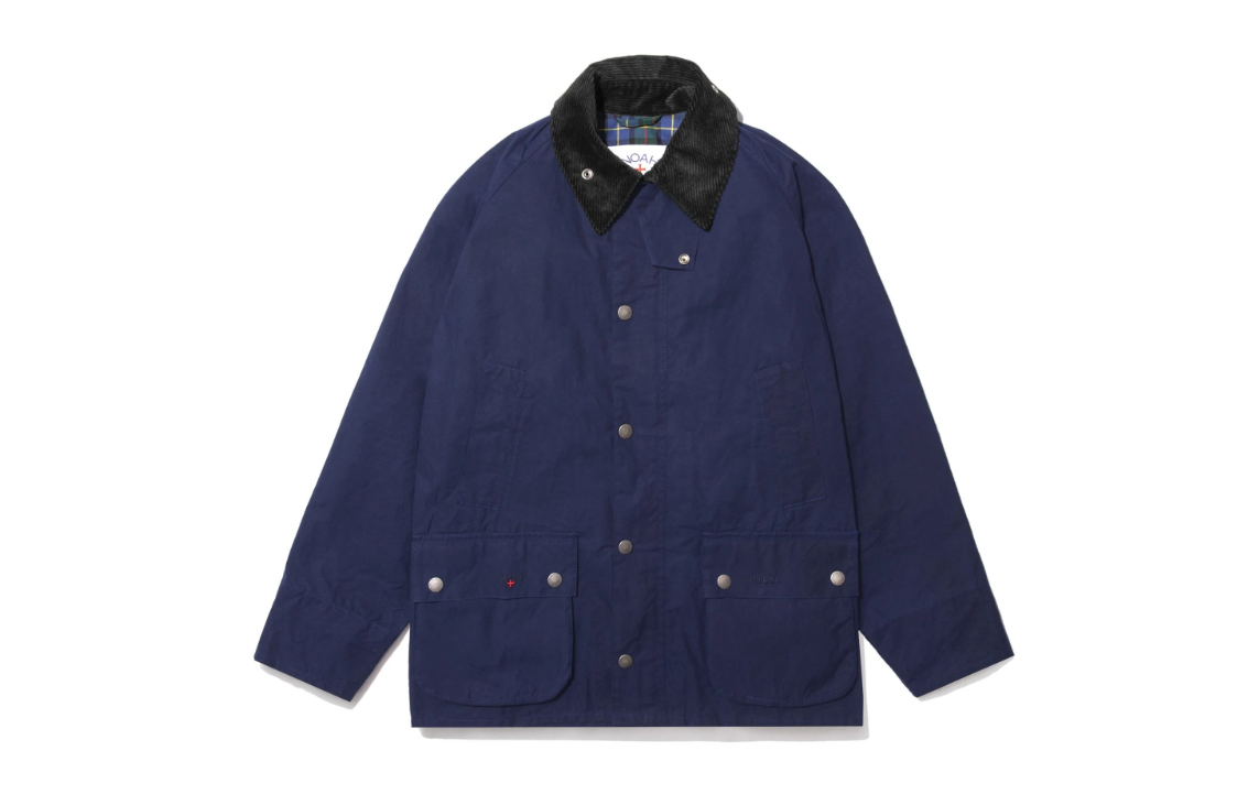 Noah x Barbour Dry Waxed Bedale Jacket Dark Navy - Size X-Large