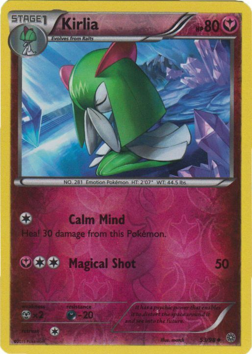 Pokemon - Kirlia - 53/98 - Uncommon - Reverse Holo - XY - Ancient Origins - NM