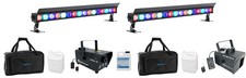  2 American DJ ElectraPix Bar 16 Wireless DMX RGBAL UV Light Bars Hazer Fogger