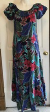 Vintage The Hawaiian Original Hilo Hattie Tropical Floral Tiki Luau Dress XS