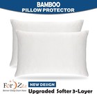 Twin pack Waterproof Bamboo Pillow Protector Cover Standard Body Size Pillowcase