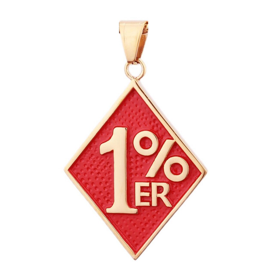 Motorcycle 1ER Pendants Necklace Stainless Steel one PERCENT Biker