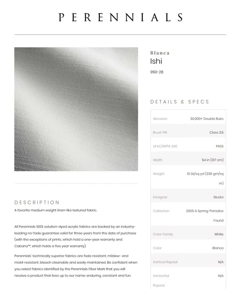 2 YARDS Perennials INDOOR/OUTDOOR Velvet Upholstery Fabric Plushy-Blanca WHITE - Image 4 of 4