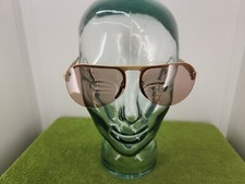 Rare 1970's Vintage Authentic HUNGARY G Sunglasses Gold frame Rose Lenses