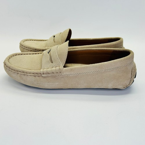 Polo Ralph Lauren Anders Penny Loafer Size 7D Beige Suede Slip-On Leather Casual - Picture 2 of 14