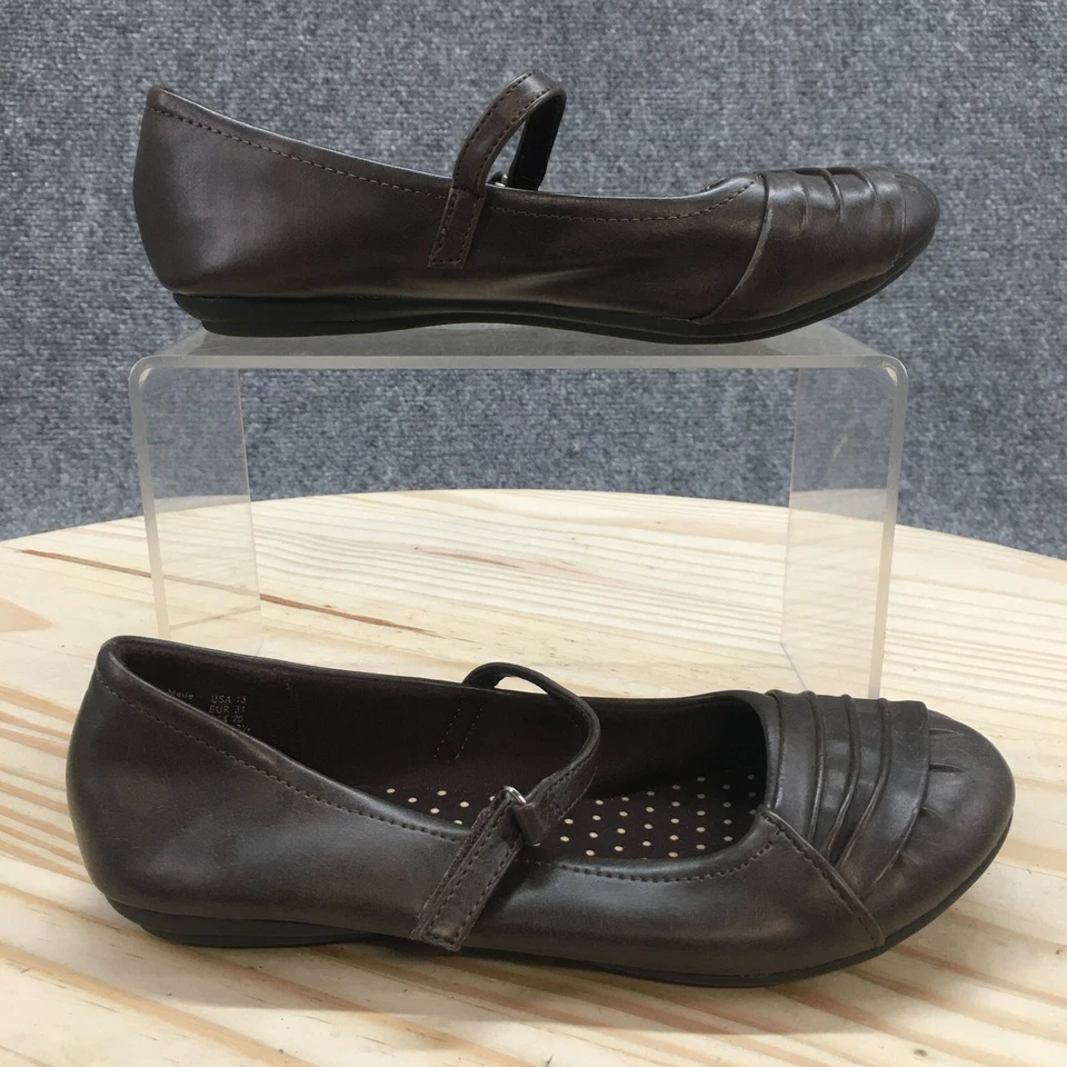 American Eagle Shoes Youth 13 Mary Jane Brown Faux Leather Comfort Hook & Loop - Image 2 of 4