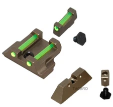 Tan Aluminum Front & Rear Sight Combo Kits Fit G17 G19 G22 G23 G24 G26 G27 G31