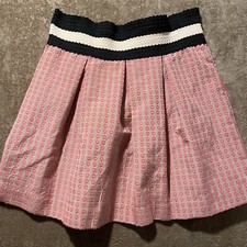 Anthropologie Maeve Skirt XS Ballad Swing Pleated Embroidered Geometric Print