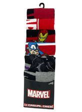 Marvel Avengers Casual Crew Socks 6 Pack Men's Size 8-12 Black Panther Iron Man 