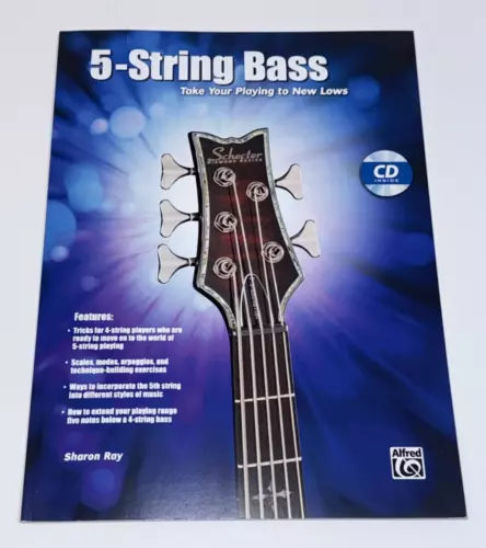 5-String Bass Take Your Playing To New Lows Music Instruction Book Alfred w/ CD