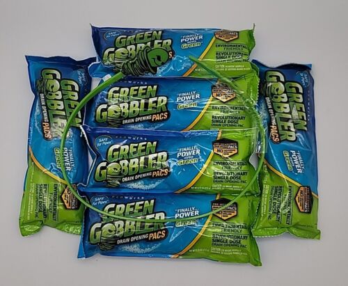 Green Gobbler Ecoworks Drain and Toilet Clog Opening Packs with Tool 6 Pack
