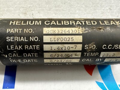 Varian Part Number: GGK3264301 Helium Calibrated Leak Detector | eBay