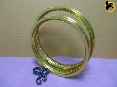 KAWASAKI F6 A/B 1971-1973 ALUMINIUM GOLD F+ R WHEEL RIM SET