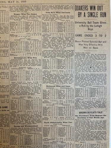 NEWSPAPER: 1898 PHILADELPHIA ATHLETICS - Baseball - Honus Wagner - Cy Young - Picture 9 of 24
