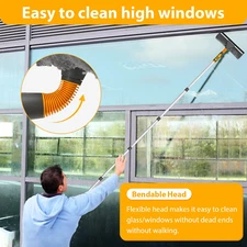 Ultimate 2-in-1 Professional Window Squeegee with Extension Pole - 103" Telescop