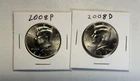 2008 P&D Kennedy Half Dollar Set of 2 coins, UNC, Gem BU from Mint Roll