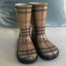 Burberry Kids Nova Check Rain Boots EU 31 / US 13 Made in Italy Plaid Rubber