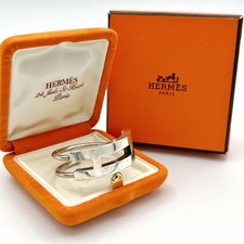 Hermes H Logo Vintage Silver Keyring Charm Ag925 Rare Used