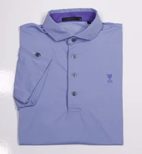 Greyson Rockaway Hunting Club Golf Light Blue Performance Polo Shirt Mens Medium