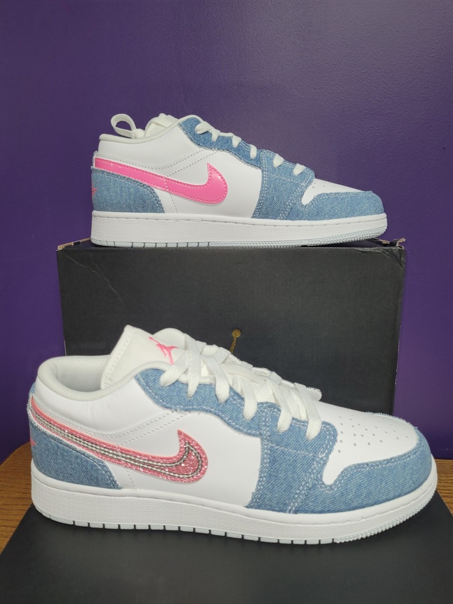 Nike Air Jordan low se gs 7y Denim Cobalt Blue Pink Grade School