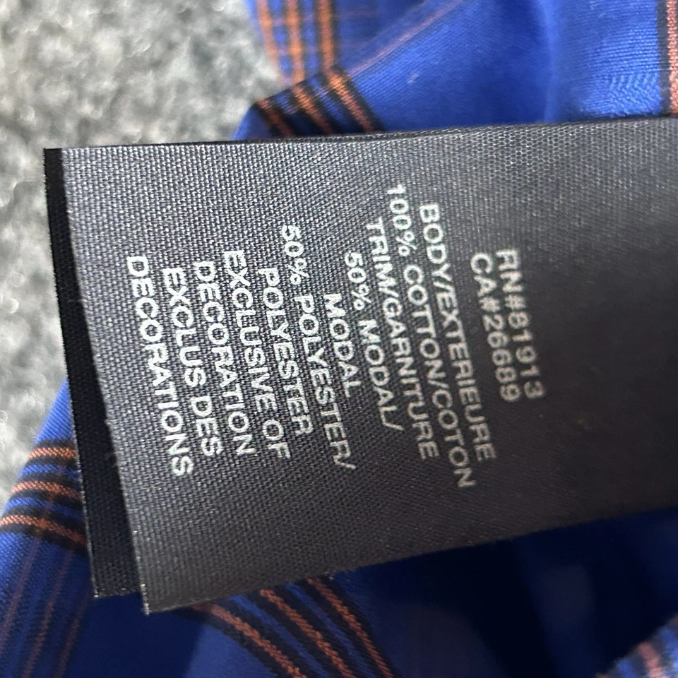 Camisa Robert Graham 4X Azul Ventana Panel Cuadros Puño Abatible Bordado Botón Khadi Foto 4 de 4