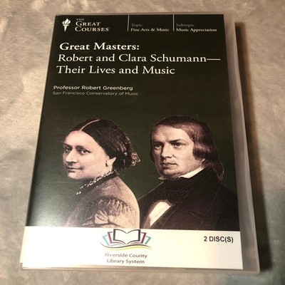 Great Courses Robert and Clara Schumann Lives & Music 2 DVD Set + Guidebook