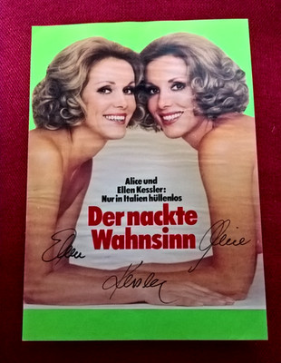 Autogramme von den Kessler Zwillingen (Alice & Ellen), Magazinbild (auf Pappe) 