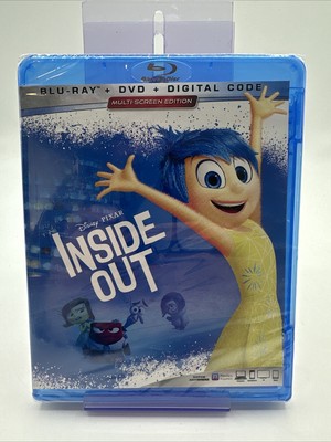 Disney Pixar Inside Out (Blu-ray + DVD + Digital) Multi-Screen Edition- New