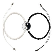 Yin Yang Couple Bracelets, Connected Heart, Best Friends Yin Yang Classic
