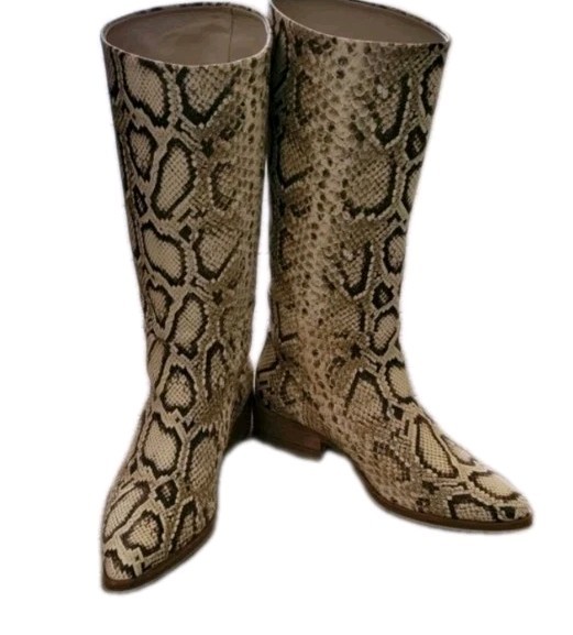 Freda Salvador Julia Boots Python Snake Embossed … - image 14