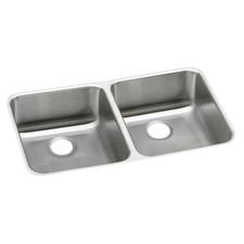 Elkay ELUHAD321650 Lustertone SS, 31-3/4" Equal Double Bowl Undermount ADA Sink