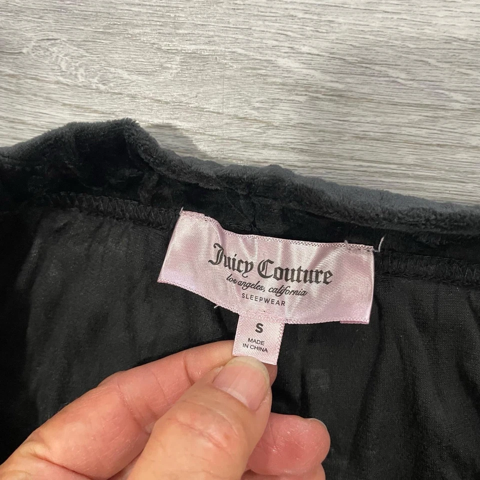 Juicy Couture Women’s Small Lounge Shorts Sleepwear Spell Out Y2K Style Velour - Image 3 of 4