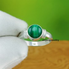 Malachite Gemstone 925 sterling silver handmade Gift Ring US size 5 to 13