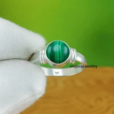 Malachite Gemstone 925 sterling silver handmade Gift Ring US size 5 to 13