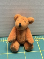 Miniature Tan Teddy Bear Dollhouse Plush Bear 1:12 Scale Collectible