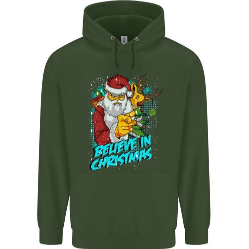Cree En La Navidad Divertido Santa Xmas Sudadera Para Hombre 80% Algodón - Imagen 9 de 29