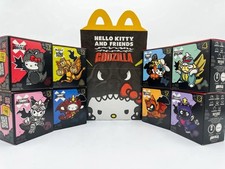 8 Pieces Full Set 2026 McDonald s Hello Kitty Godzilla Happy Meal Toy