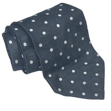 GEOFFREY BEENE - Silk Tie - Black Gray Polka Dot - Made in U.S.A