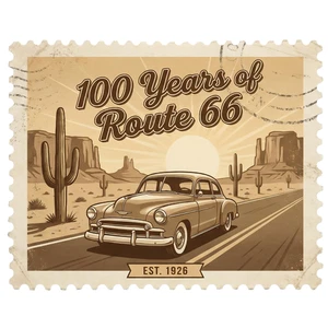 Route 66 100 Year Anniversary American Highway Road Self Adhesive Vinyl Sticker