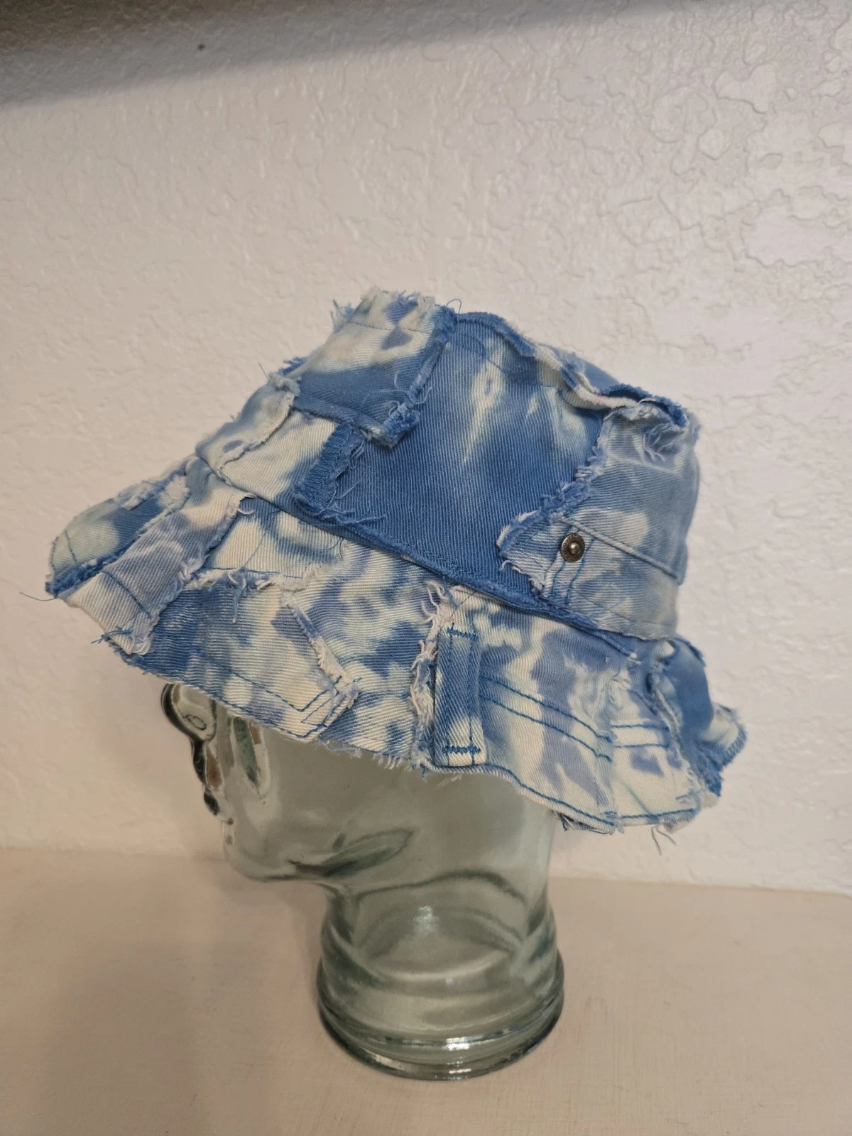 Denim Distressed Bucket Hat - One of a Kind
Opens in a new window or tab
