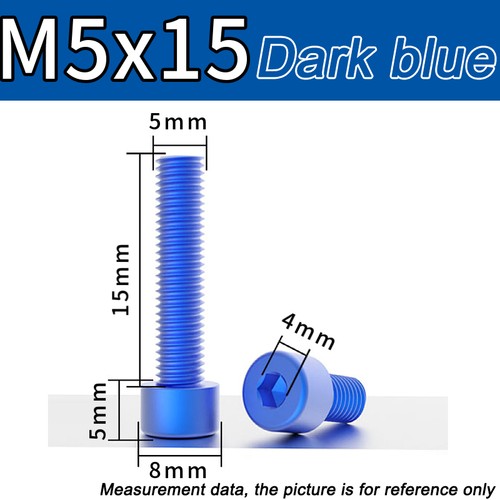 M5 M6 Aluminium Socket Cap Screws-Allen Key Bolts Hex Head - Anodised Unanodised - Picture 48 of 164