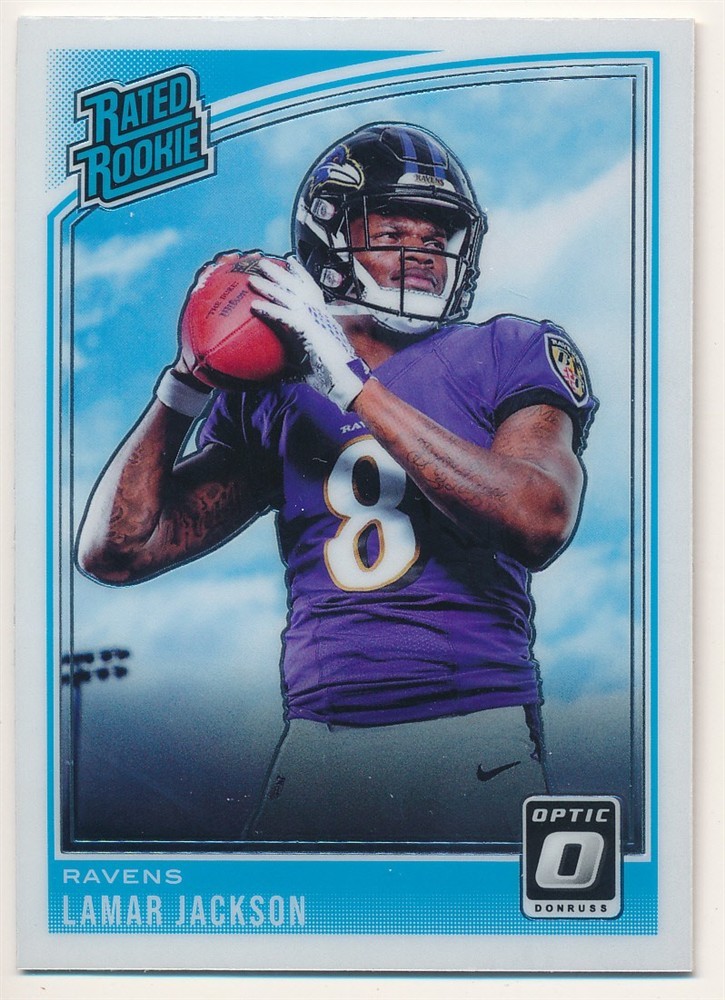 LAMAR JACKSON 2018 PANINI DONRUSS OPTIC #167 RC RATED ROOKIE RAVENS MINT SP