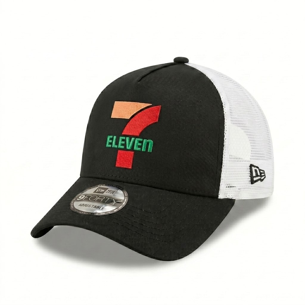 7-Eleven Logo Embroidered 9FORTY A-Frame Trucker Hat Mesh Adjustable Cap