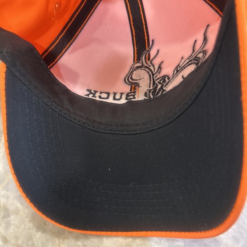 Buck Hunter Orange Safety Hunting Hat Cap Adult Adjustable Hook and Loop - Picture 5 of 7