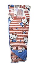 Sanrio Hello Kitty Quilted Throw Blanket, Full/Queen 90 x90, Red/White Striped