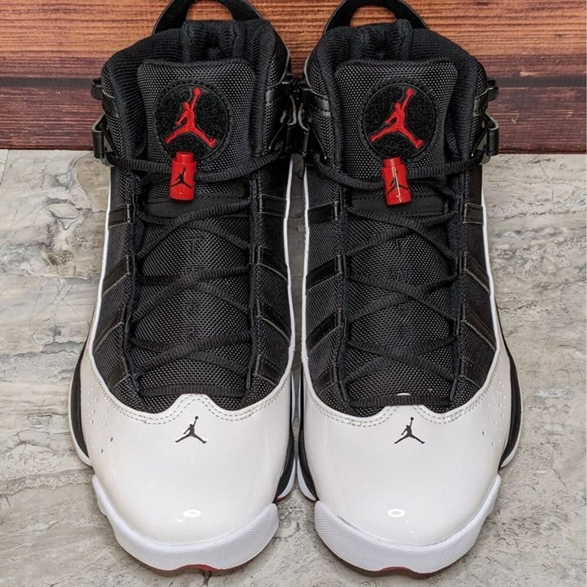 Nike Air Jordan 6 Rings Men\'s 13 Patent Bred Black Red White Shoes 322992-067 Nike Air Jordan 6 Rings Men main image 3